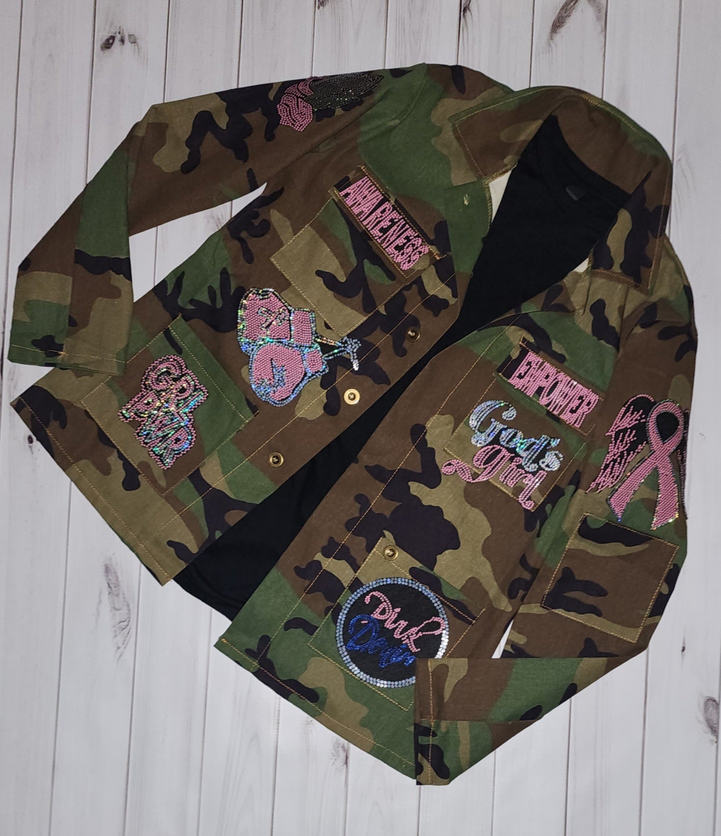 Pink Denim's Camouflage Breast Cancer Patch Jackets