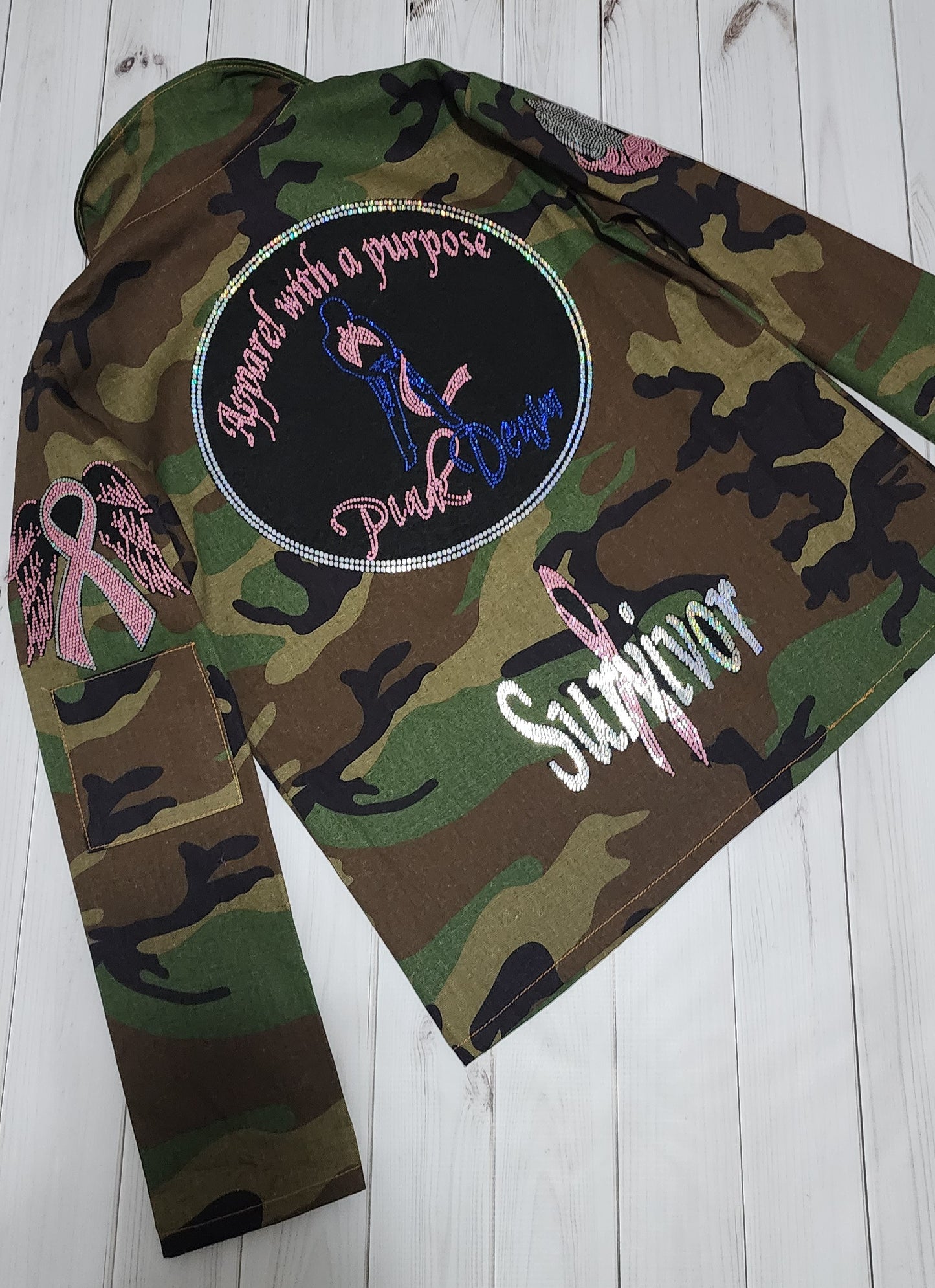 Pink Denim's Camouflage Breast Cancer Patch Jackets