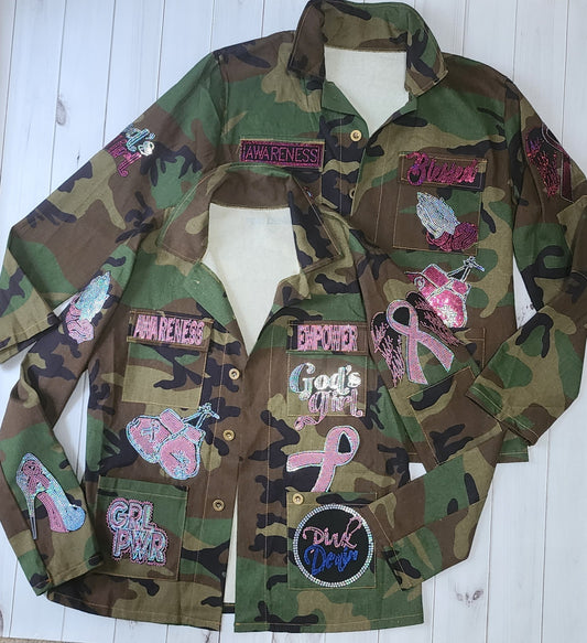 Pink Denim's Camouflage Breast Cancer Patch Jackets