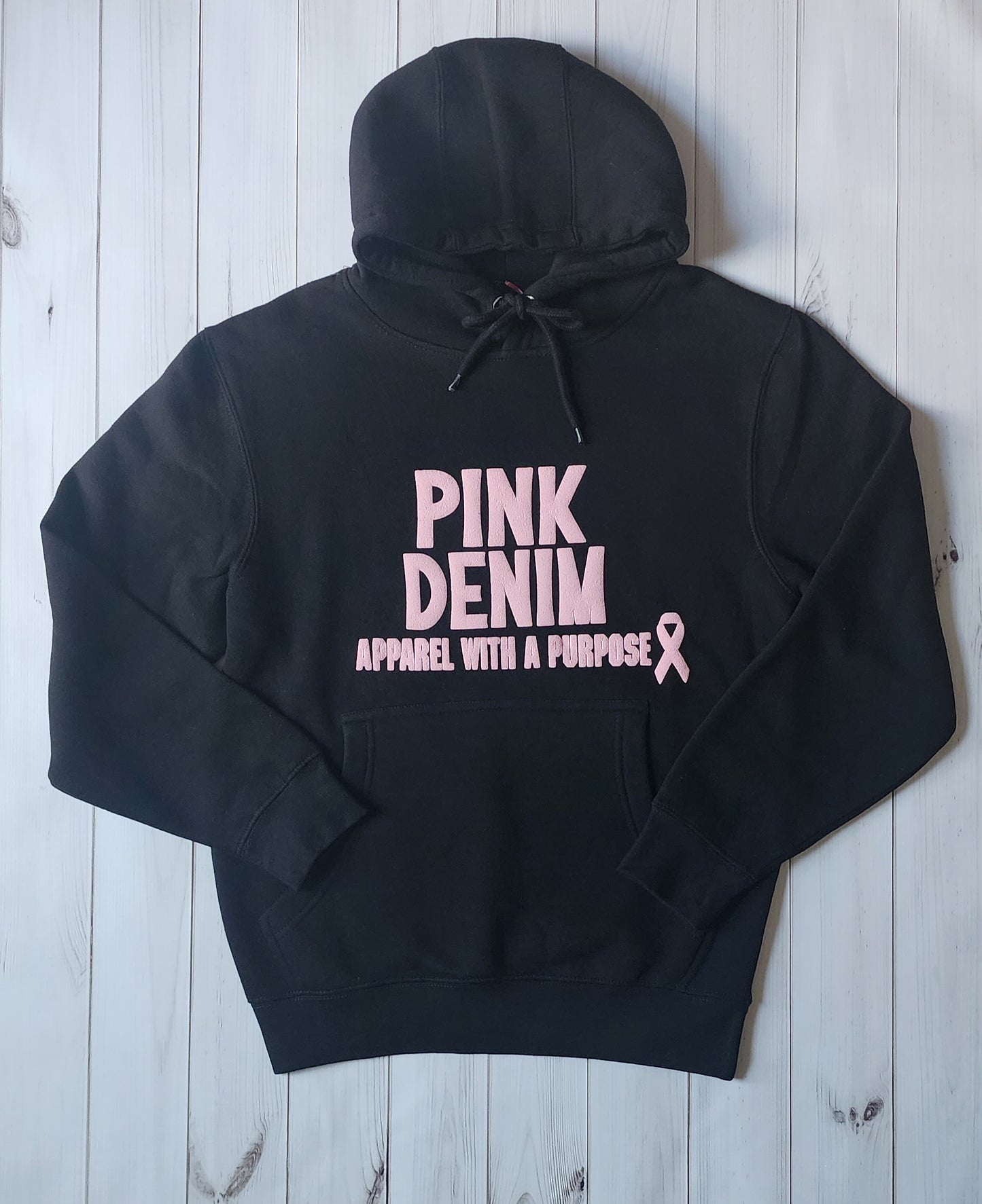 PINK DENIM 3D Puff Design UNISEX Premium Hooded Sweatshirt