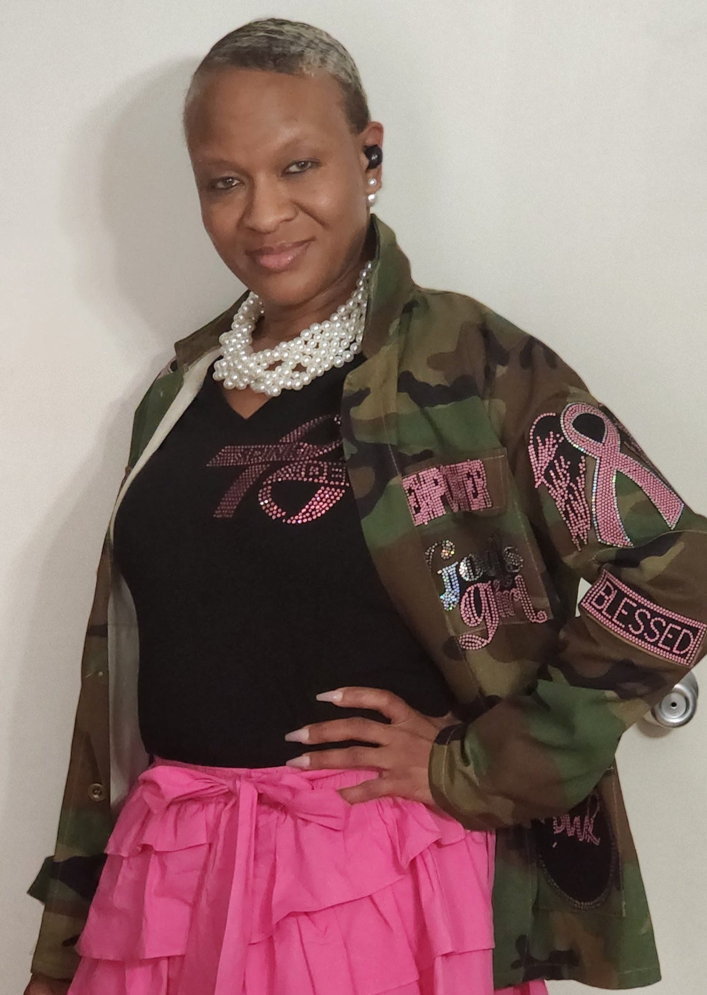 Pink Denim's Camouflage Breast Cancer Patch Jackets