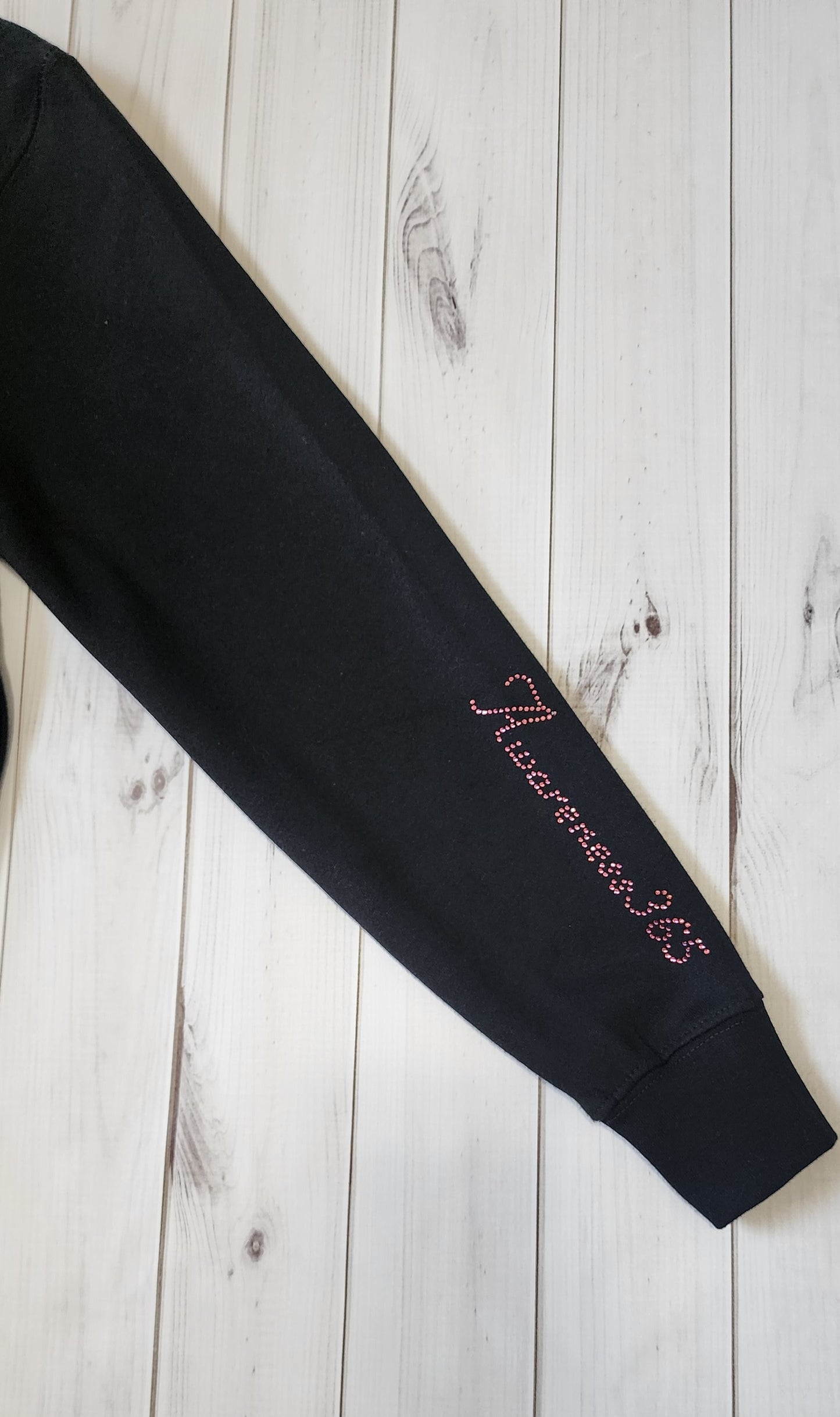Pink Denim Black & Pink Rhinestone Jogger