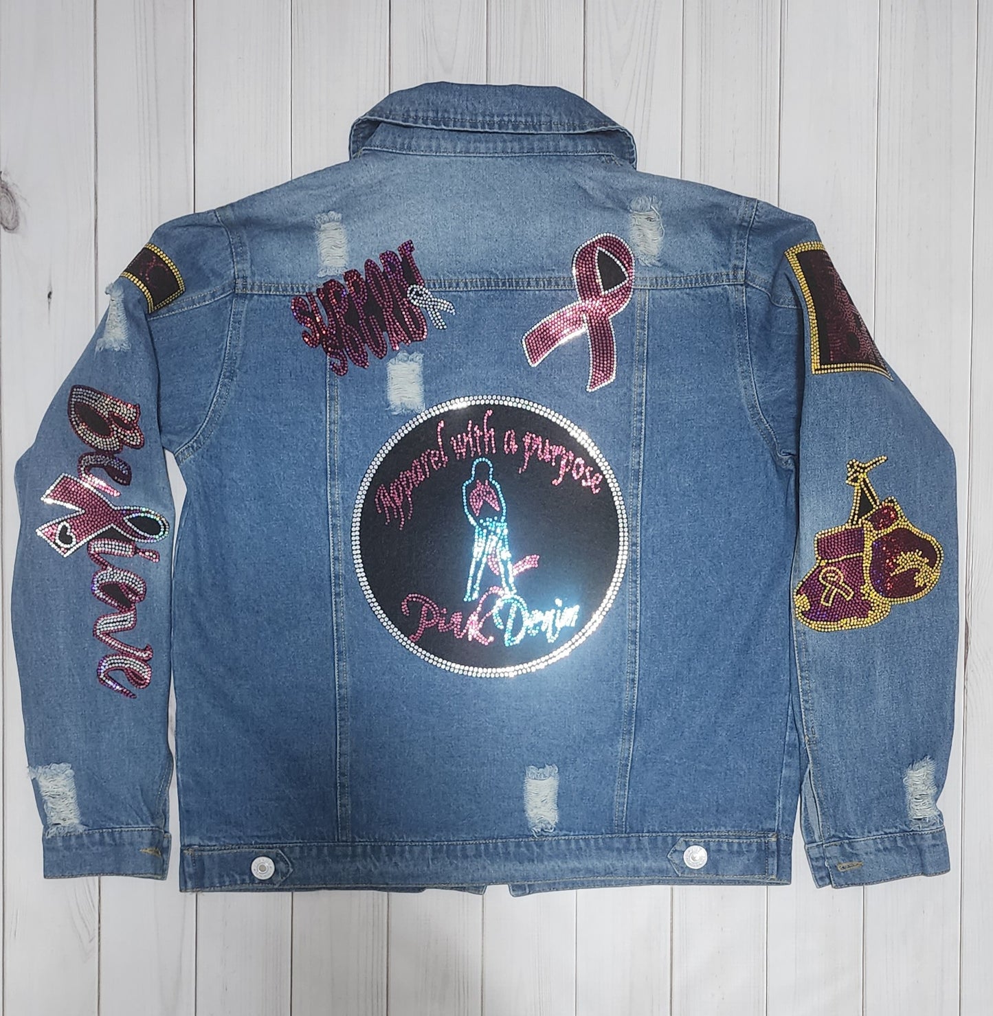 Pink Denim Patch Jackets