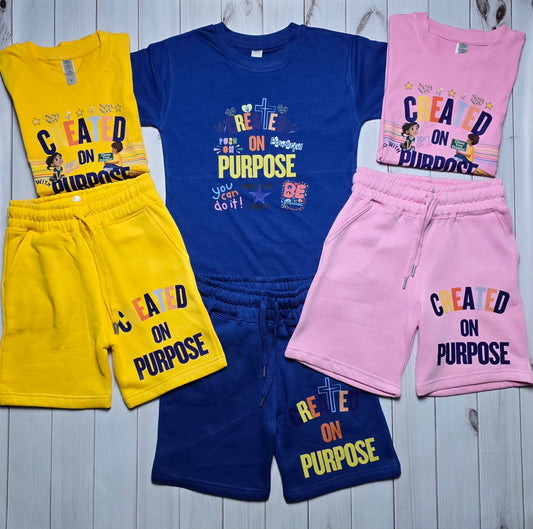 CreaTed On Purpose Kids Sweatshort Sets
