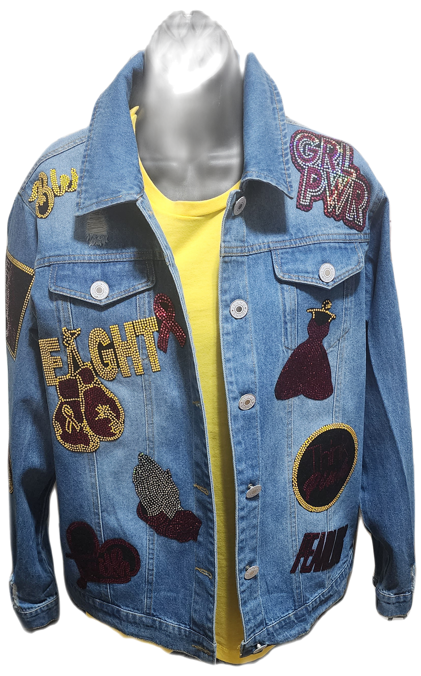 Pink Denim Patch Jackets