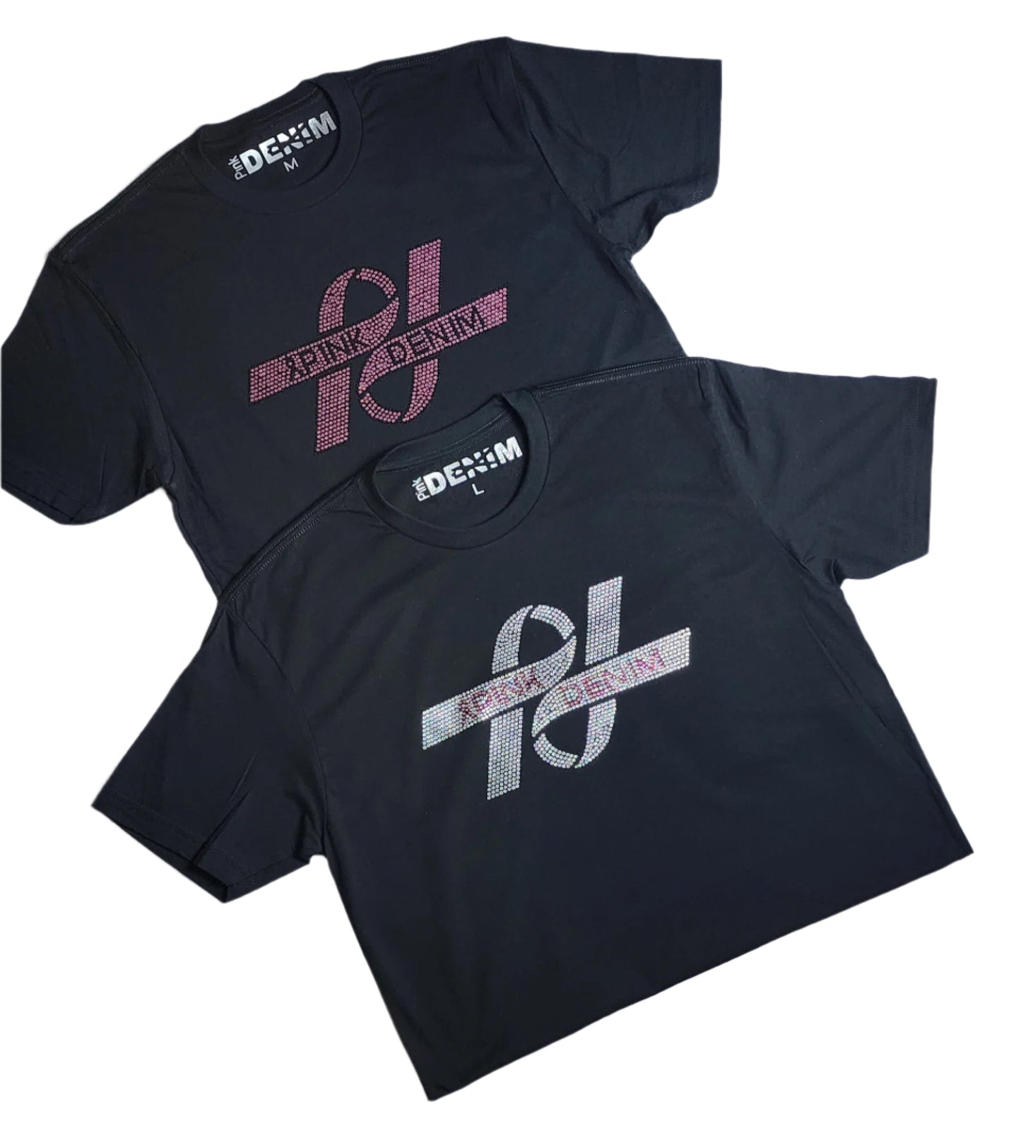 PD Blinged out Rhinestone Double Ribbon T-shirt