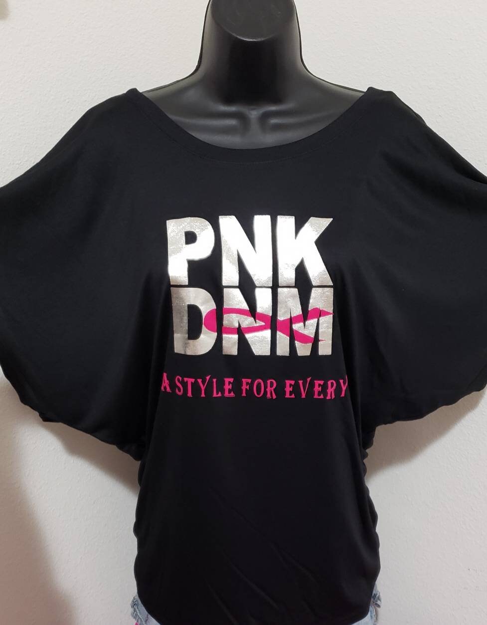 PNK DNM Flowy Dolman Sleeve Retro Foil Tee
