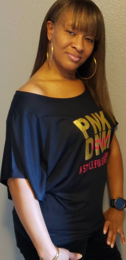 PNK DNM Flowy Dolman Sleeve Retro Foil Tee