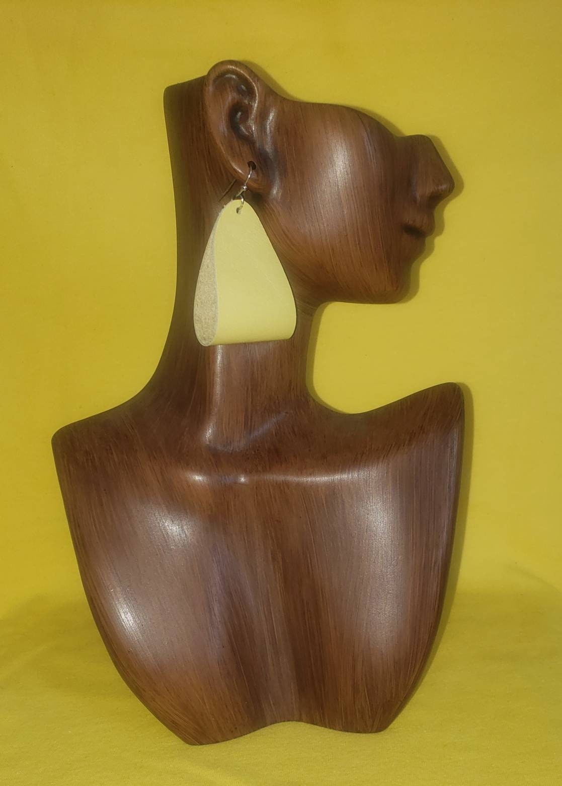 Yellow Leather Fold Earrings