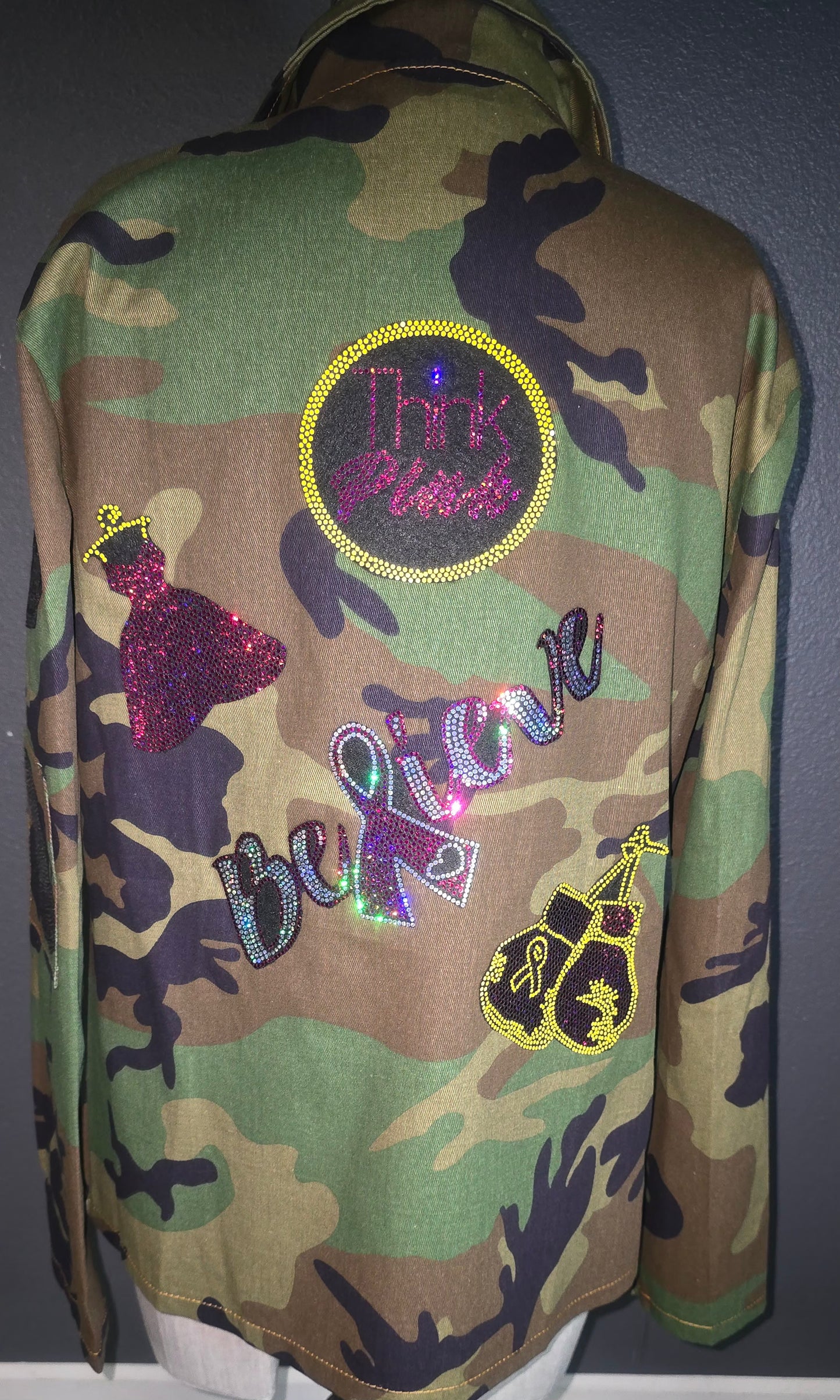 Fuchsia Pink/Yellow Camo Patch Jacket