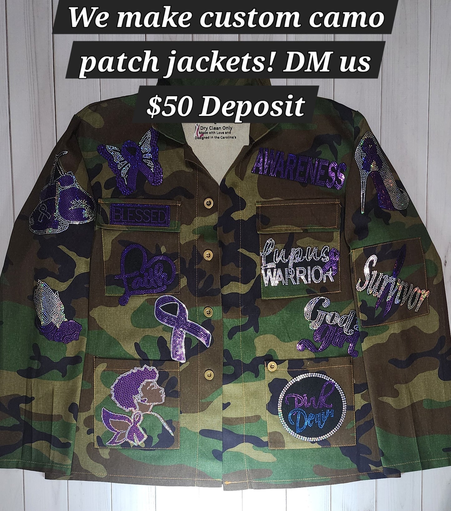 Custom Camo or Denim Patch Jacket