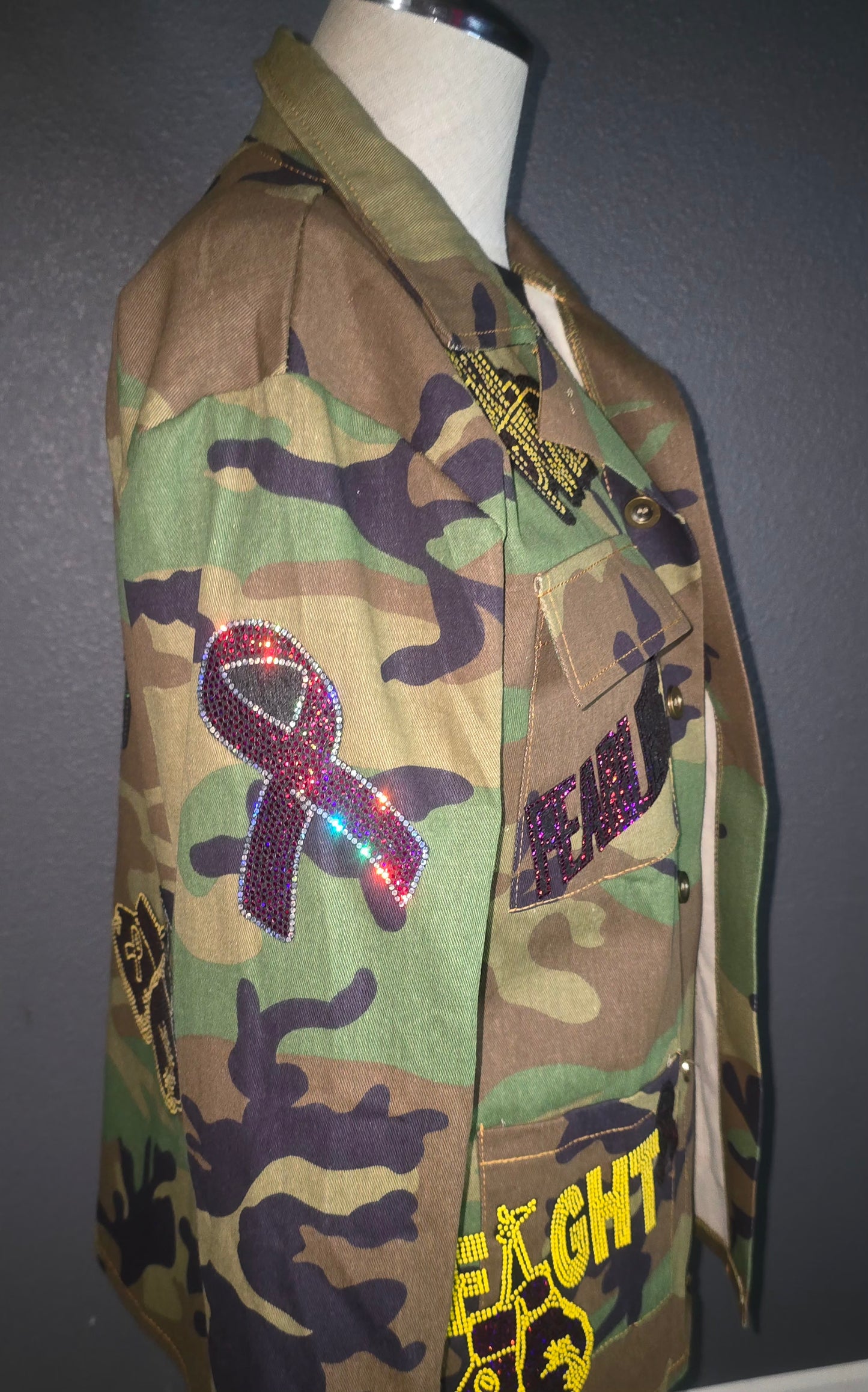 Fuchsia Pink/Yellow Camo Patch Jacket